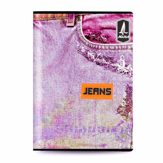 Cuaderno Grapado Raya Ancha Jeans de 160 Páginas