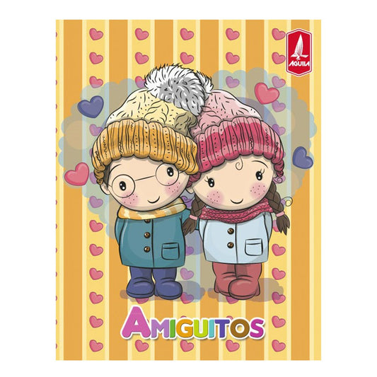 Cuaderno Grapado Raya Ancha Amiguitos de 160 Páginas