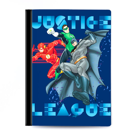Cuaderno Cosido Mediano Doble Raya Liga de la Justicia de 200 Páginas