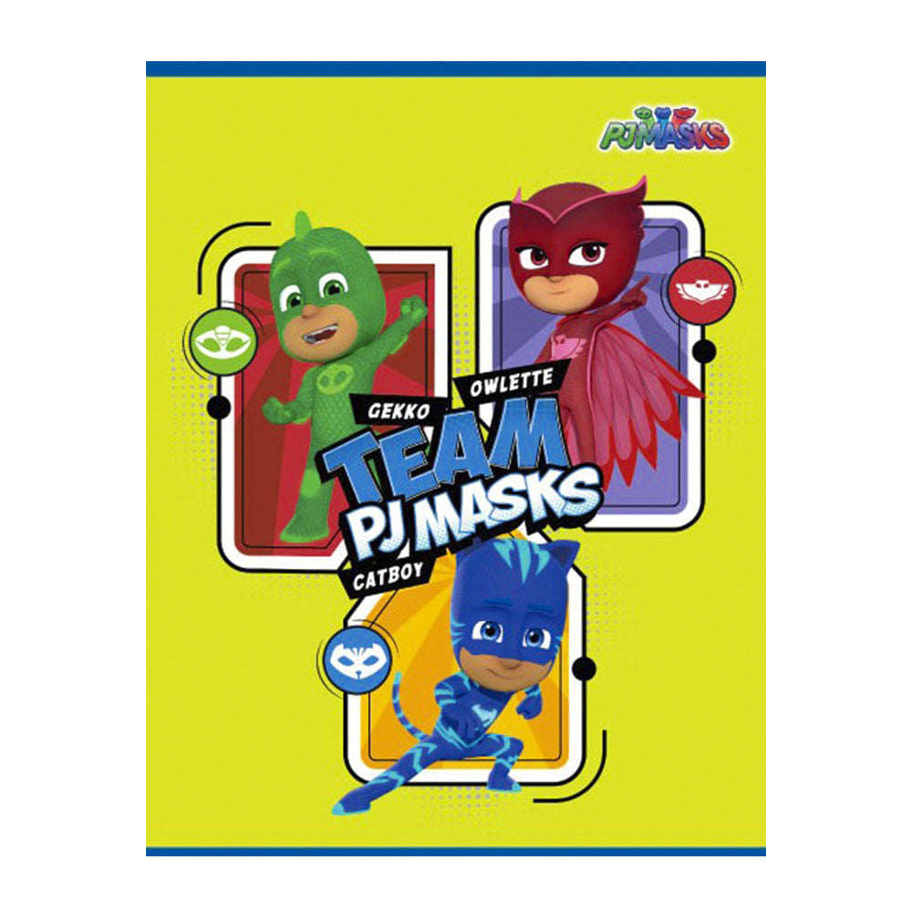 Cuaderno Cosido Mediano Raya Ancha Pj Masks de 200 Páginas