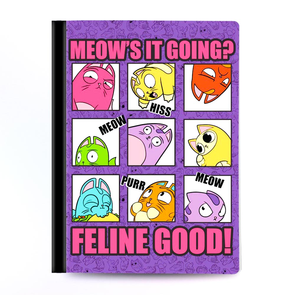 Cuaderno Cosido Mediano Raya Ancha Lost Kitties de 200 Páginas