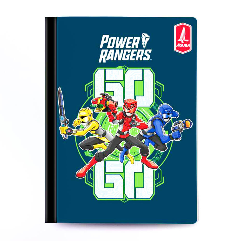 Cuaderno Cosido Mediano Raya Ancha Power Rangers de 200 Páginas