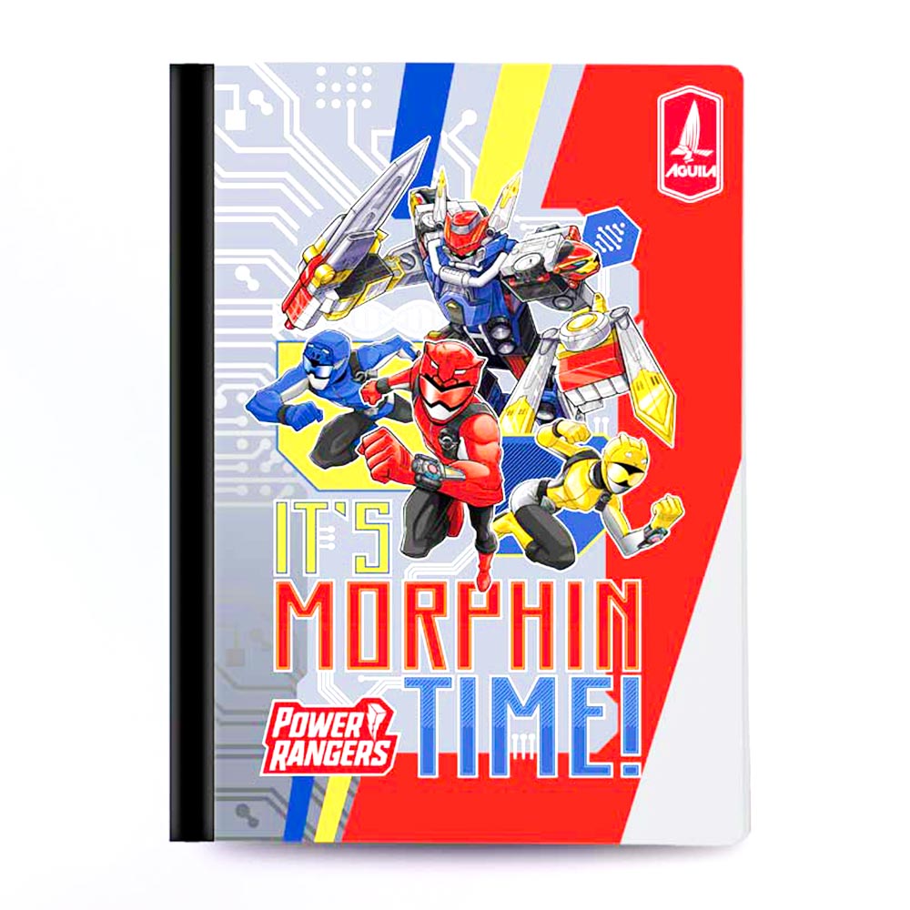Cuaderno Cosido Mediano Doble Raya Power Rangers de 200 Páginas
