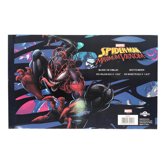 Libreta de Dibujo Marvel de Spiderman 50 Hojas 8.5" x 13.5"