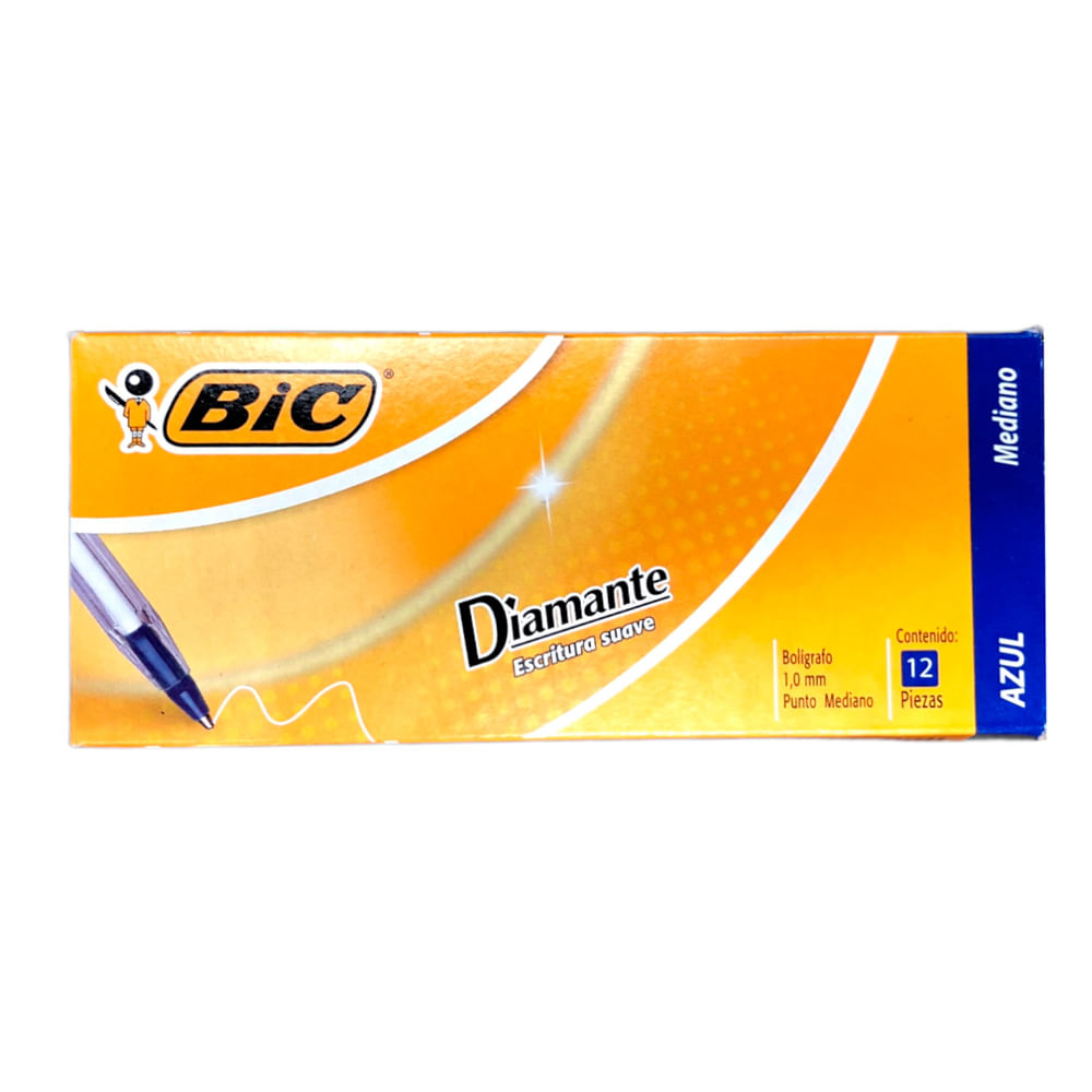 Bolígrafos Bic Diamante de 1.0 mm Azul de 12 Piezas