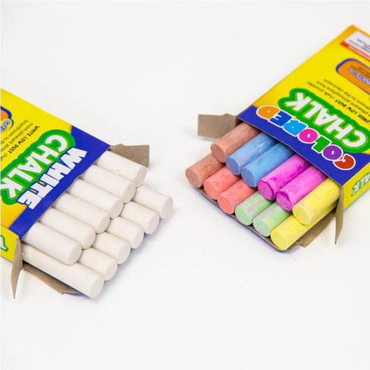 Tizas Blancas y Colores Bazic con Borrador 3 Piezas