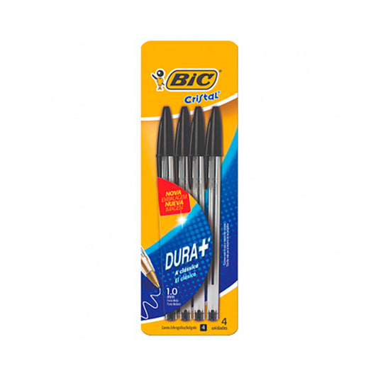 Bolígrafos Bic Clásico de 1.0 mm Negro de 4 Piezas