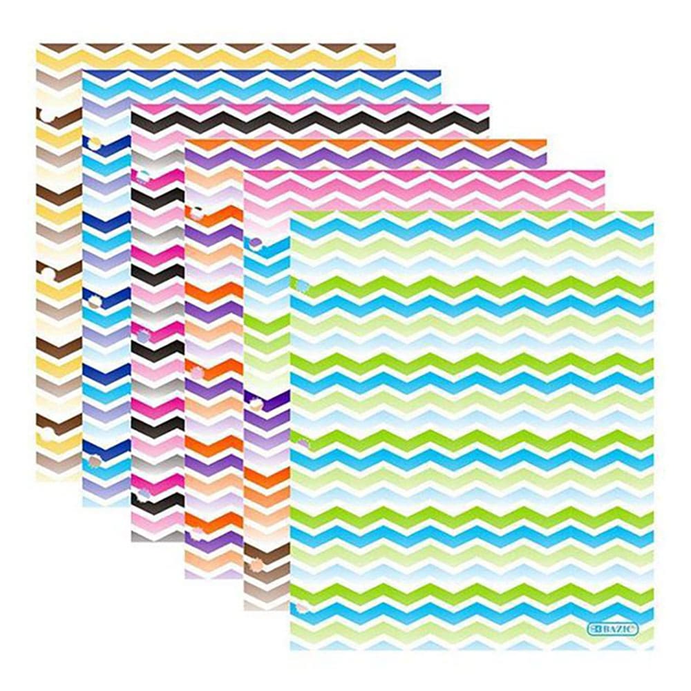 Folder Bazic Chevron con Bolsillo 8.5" x 11" - Surtido