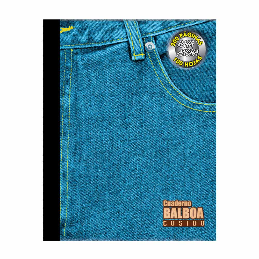Cuaderno Cosido Mediano Raya Ancha Balboa Jeans de 200 Páginas - Surtido