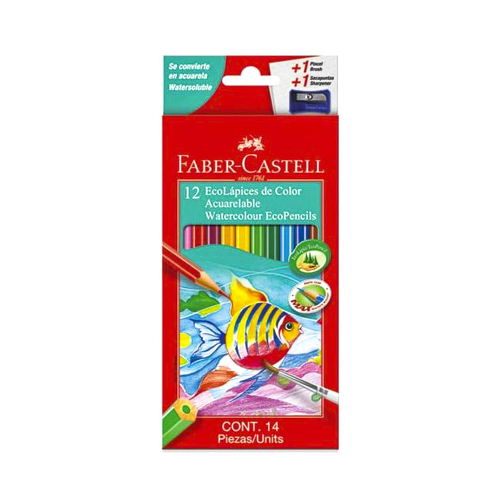 Lápices de Colores Acuarela Faber Castell 12 Colores