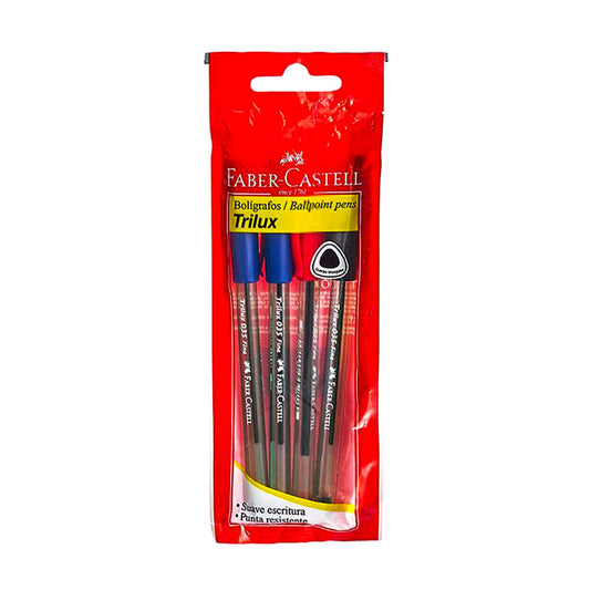 Boligrafo Trilux 035-F Faber Castell Estuche de 4 Piezas - Surtido