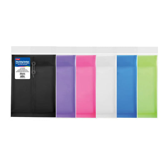 Sobre Tamaño Carta Bazic Plástico Con Cierre de Hilo 2 Piezas - Surtido