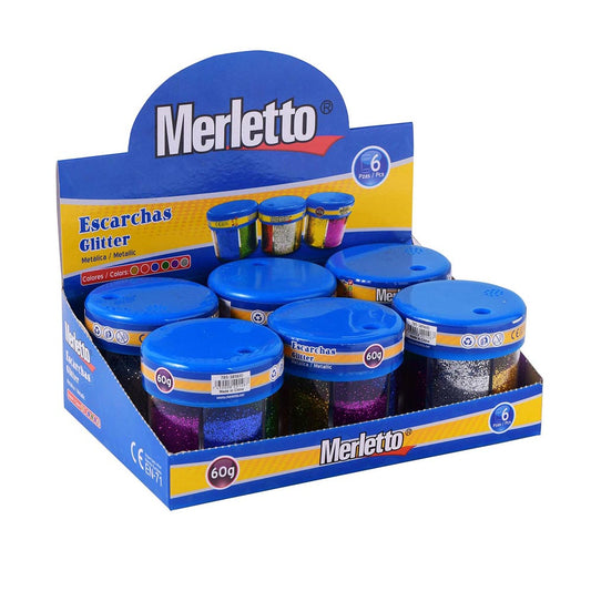 Escarcha Merletto en Pote de 6 Colores