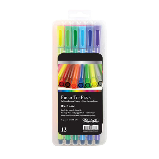 Marcadores Finos Bazic 12 Colores