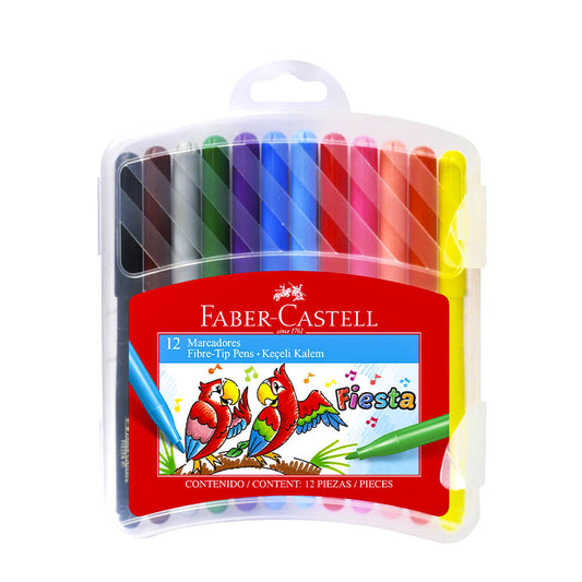 Marcador Fiesta Faber Castell Con Estuche de 12 Piezas