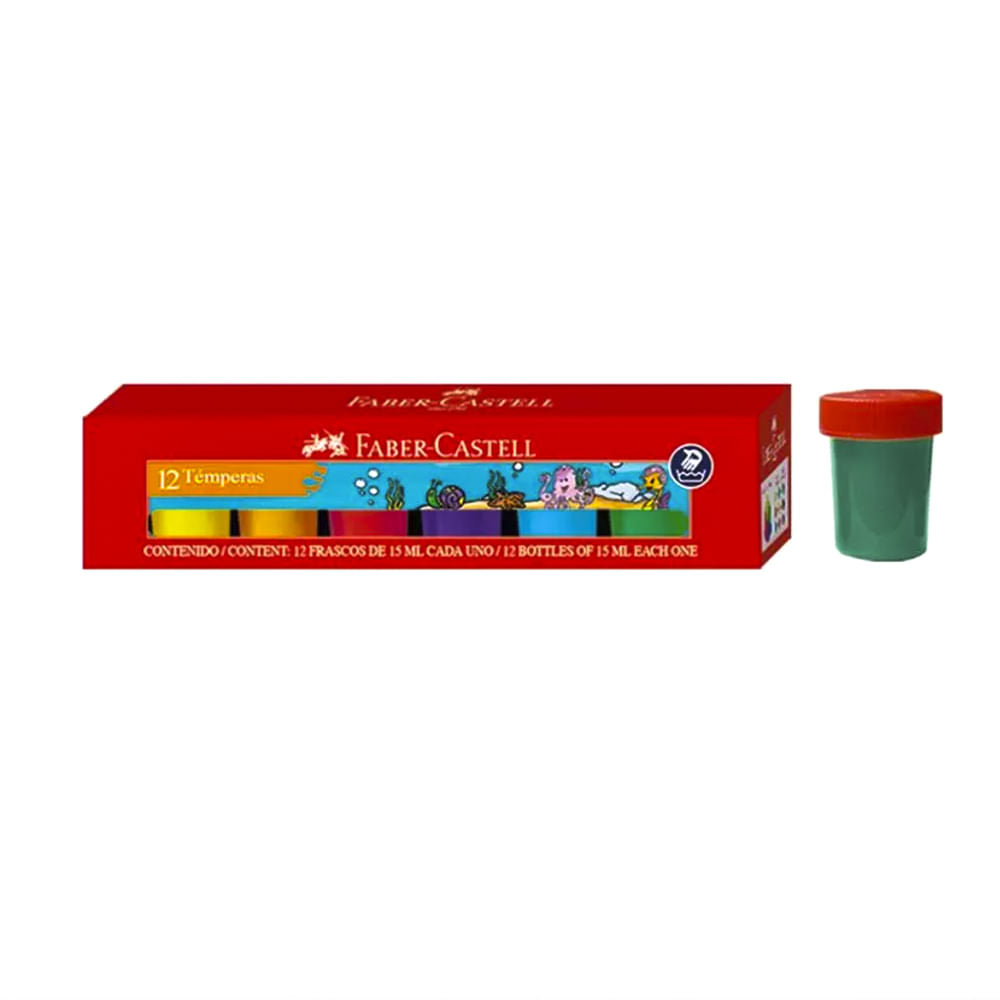Tempera Faber Castell de 15 ml 12 Colores