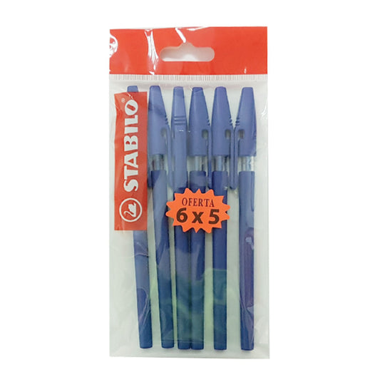 Bolígrafo Stabilo Excel Azul de 6 Piezas