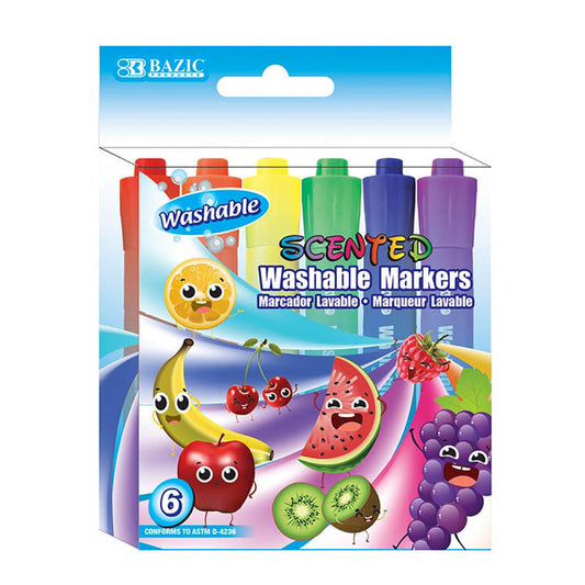 Marcadores Lavable Bazic Scented 6 Piezas