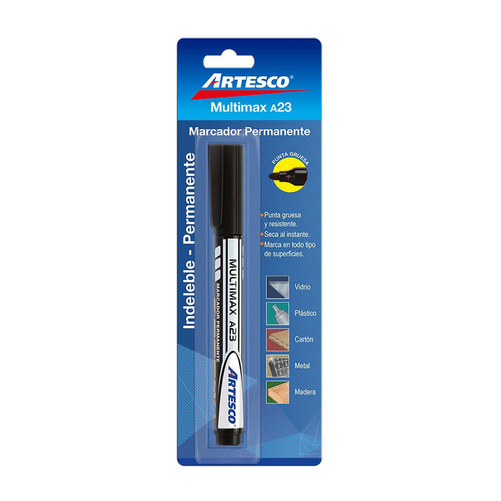 Marcador Permanente Artesco Multimax A23 Negro