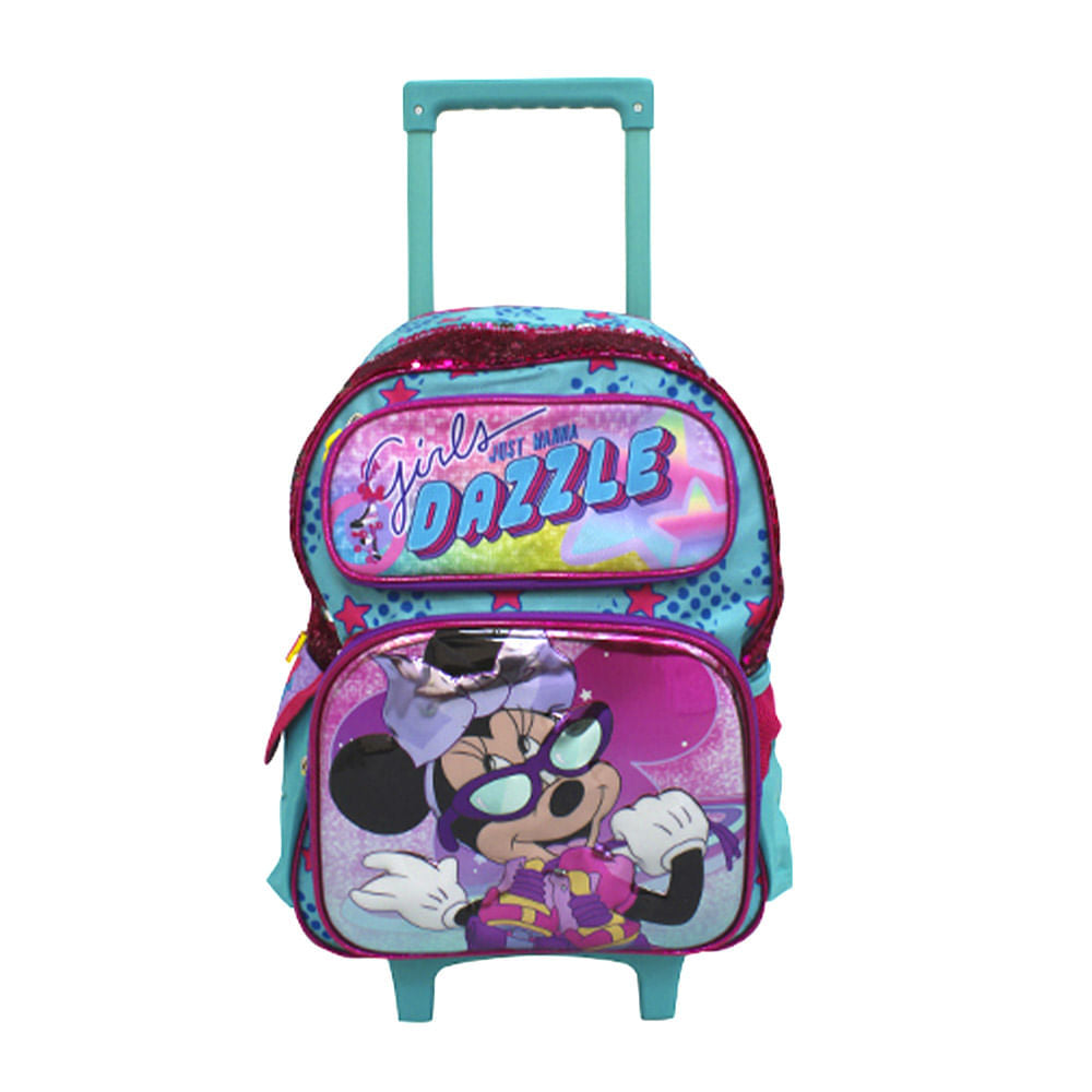 Mochila Minnie 8D Con Ruedas de 16"