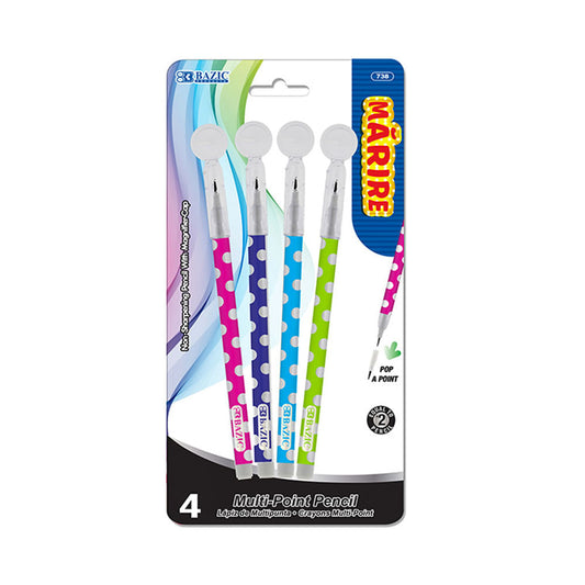 Lápiz Mecánico Bazic Marire de 0.7 mm 4 Piezas - Surtido