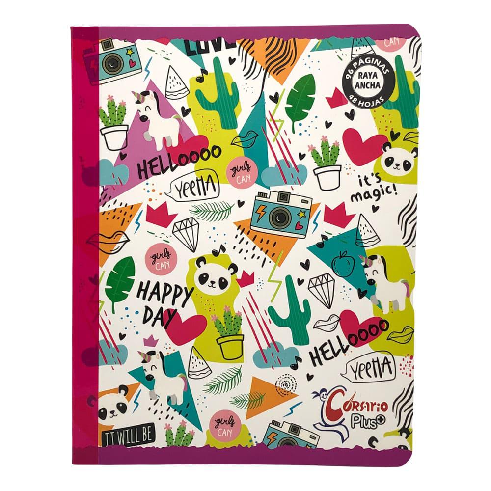 Cuaderno Cosido Grande Raya Ancha Corsario Plus 96 Páginas - Surtido