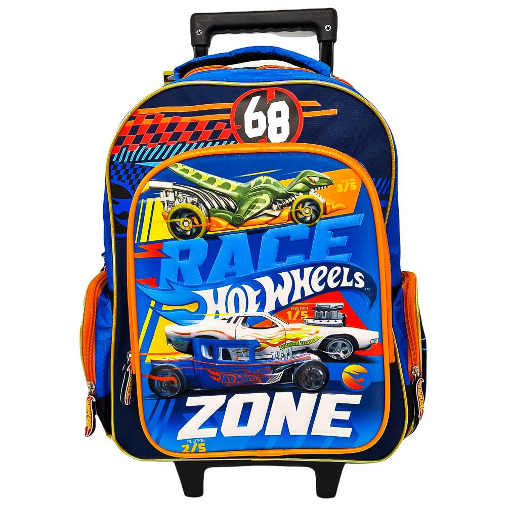 Mochila Hot Wheels Race 3D Con Ruedas 17"
