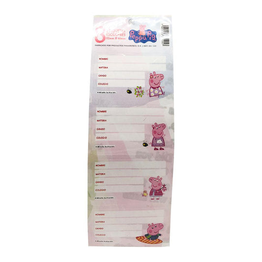 Etiquetas Escolares Peppa Pig de 8 Piezas