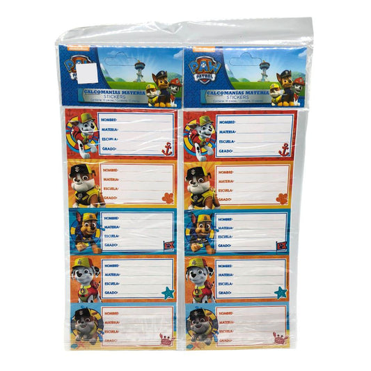 Etiquetas Escolares Granmark Paw Patrol Sky 20 Piezas - Surtido
