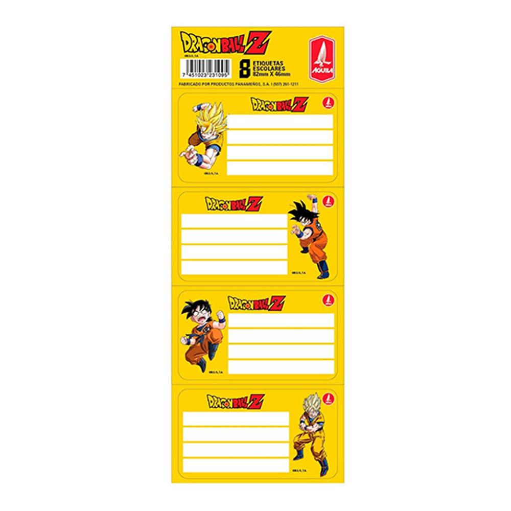 Etiquetas Escolares Águila Dragon Ball Z 8 Piezas - Surtido