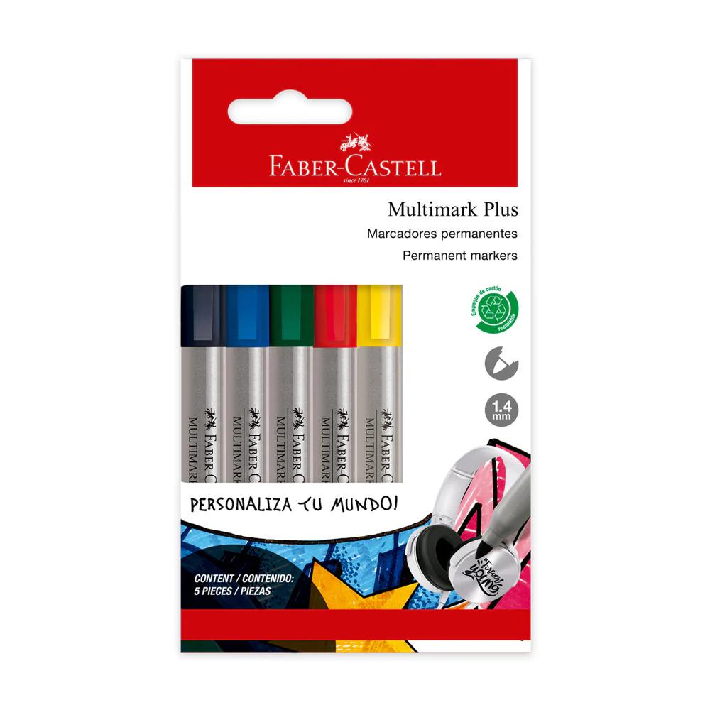 Marcadores Permanentes Faber Castell Multimark Plus 5 Piezas