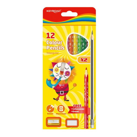Lápices Colores Keyroad X12 Sac/Borr/Grafito