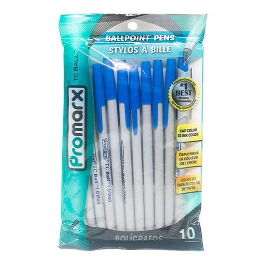 Bolígrafo Promarx Azul 10 Piezas