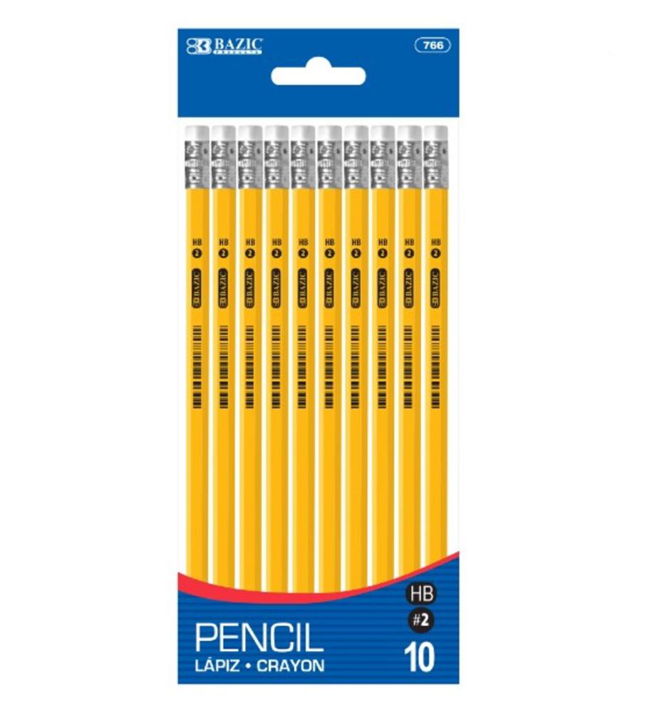 Lápiz Grafito Bazic Hb X10 Hexagonal
