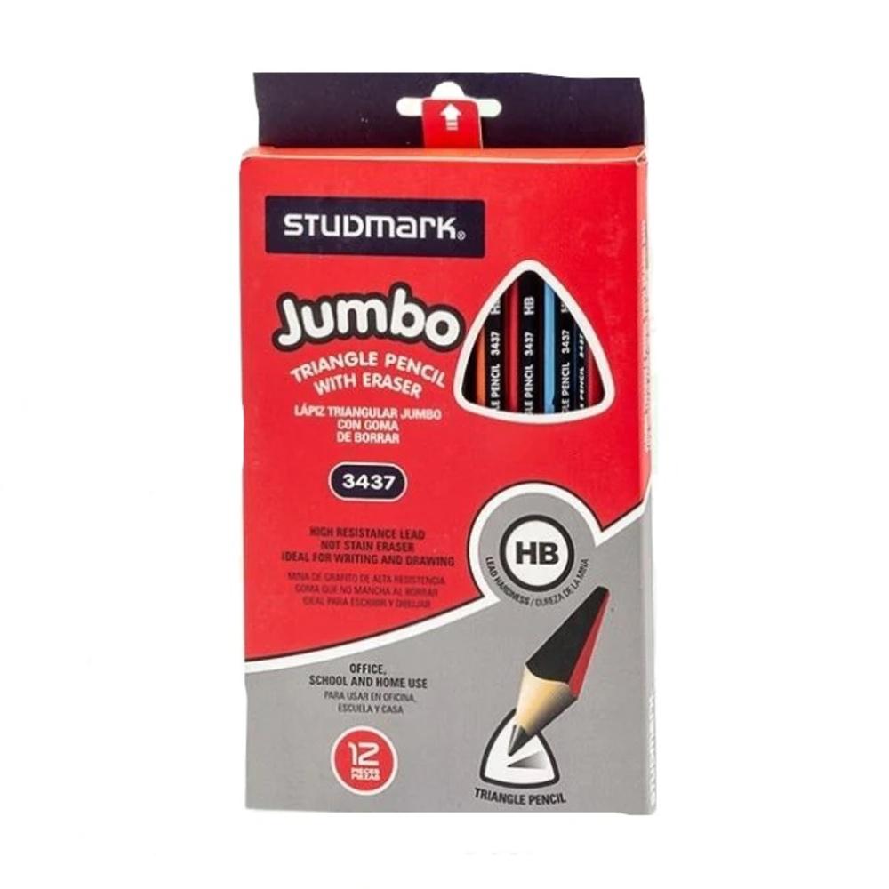 Lápiz Grafito Studmark Jumbo Triangular 2HB 12 Piezas