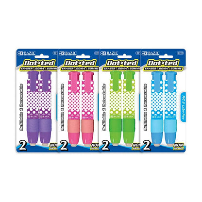 Borrador Bazic / Estilo Lápiz / 2 Piezas / Retráctil / Surtido