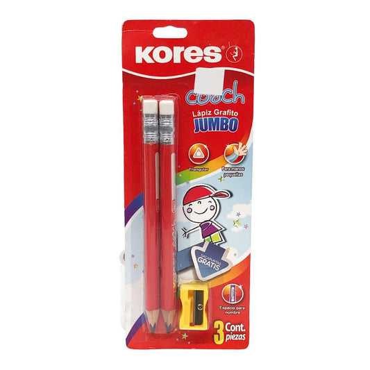 Lápiz Grafito Kores Coach Jumbo 3 Piezas