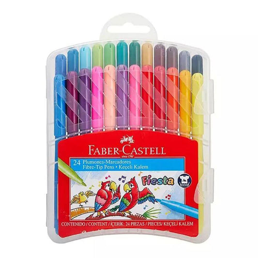 Marcadores Fiesta Faber Castell Con Estuche 24 Colores