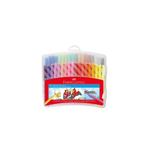 Marcadores Fiesta Faber Castell Con Estuche 36 Colores
