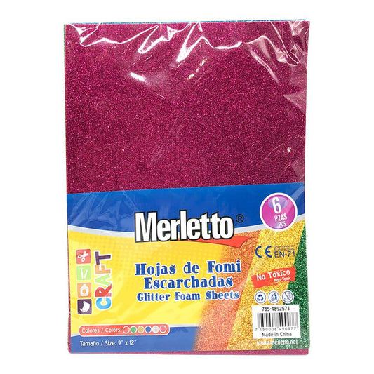 Fomi Adhesivo Merletto Escarchado 9" x 12" 6 Piezas