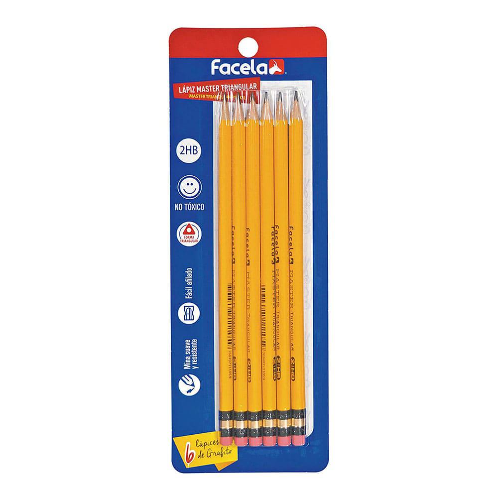 Lápiz Grafito Facela Master Triangular 6 Piezas