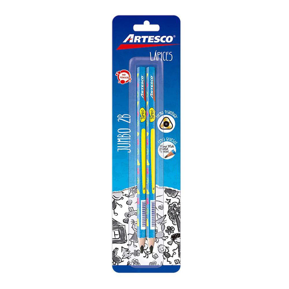 Lápiz Grafito Artesco 2B Jumbo 2 Piezas