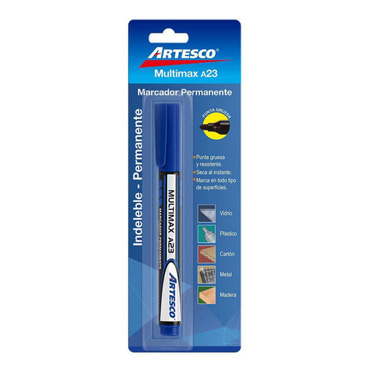 Marcador Permanente Artesco Multimax A23 Azul