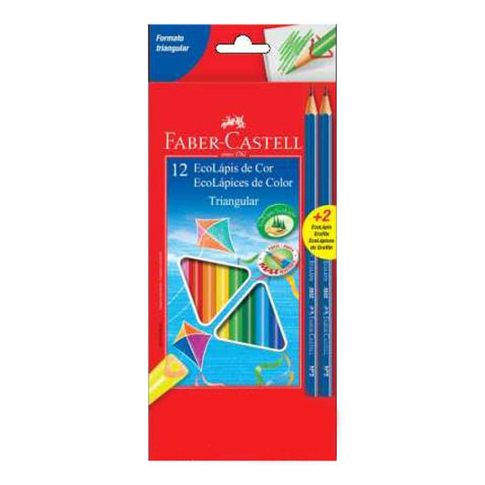 Lápices de Color Triangular X 12+ 2 Lápices Grafito