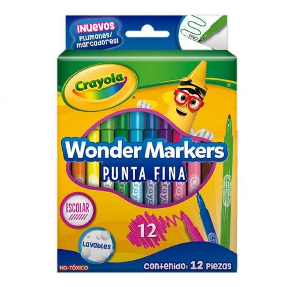 Marcador Crayola Punta Fina Lavable 12 Piezas