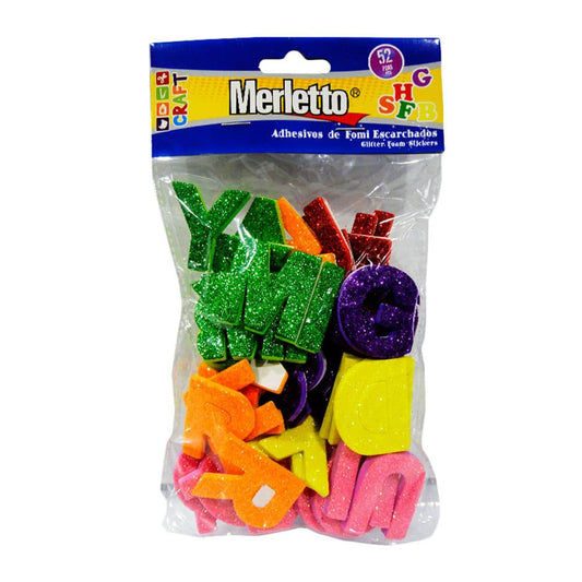 Foami Sticker Abecedario Escarchado Merletto 52 Piezas