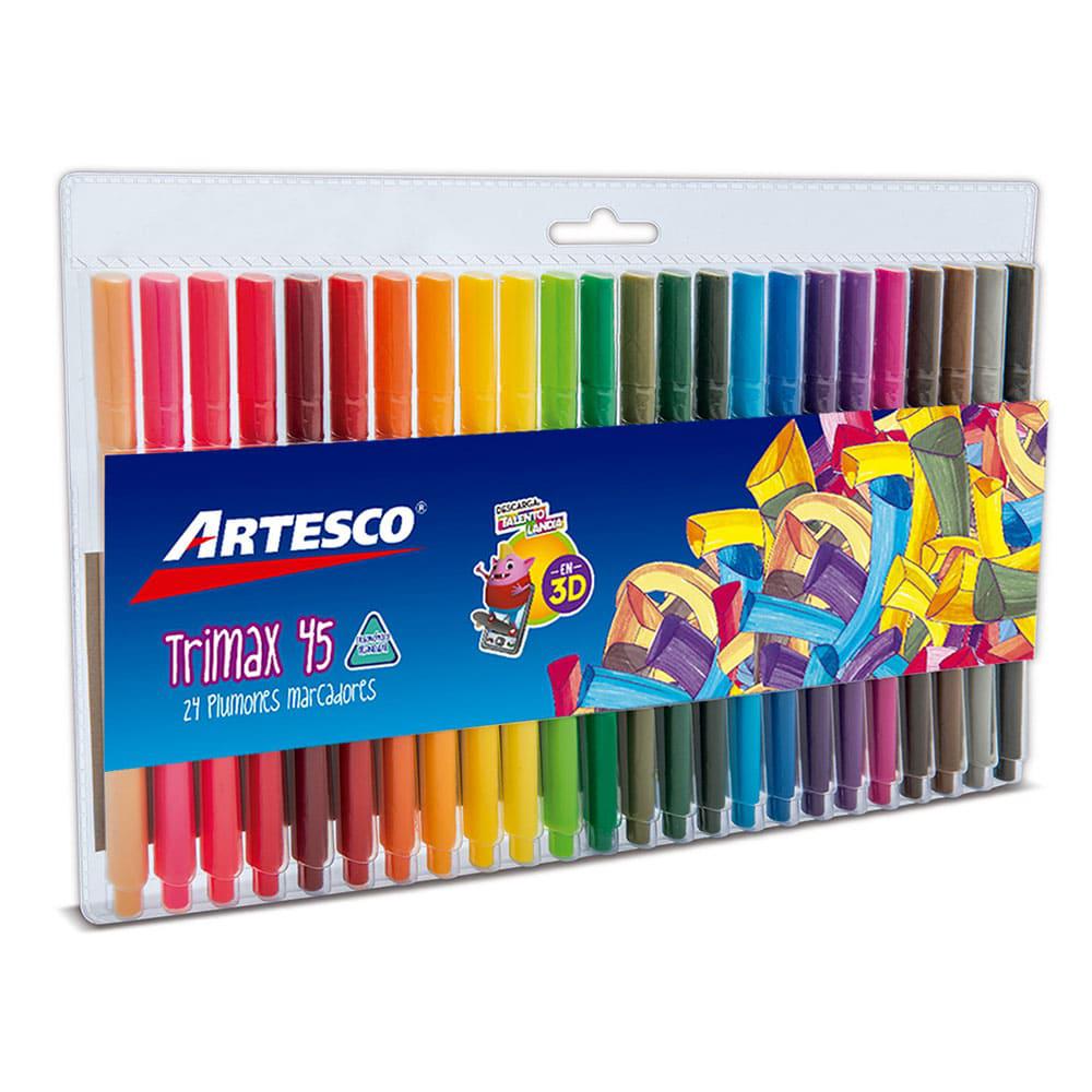 Marcadores Escolares Trimax Artesco 24 Piezas