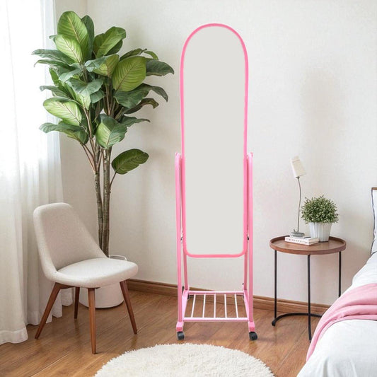 Espejo Decoratico Con Base De Metal / Ovalado / Rosado - Elements Furniture - Titan.com.pa - 2100000441037