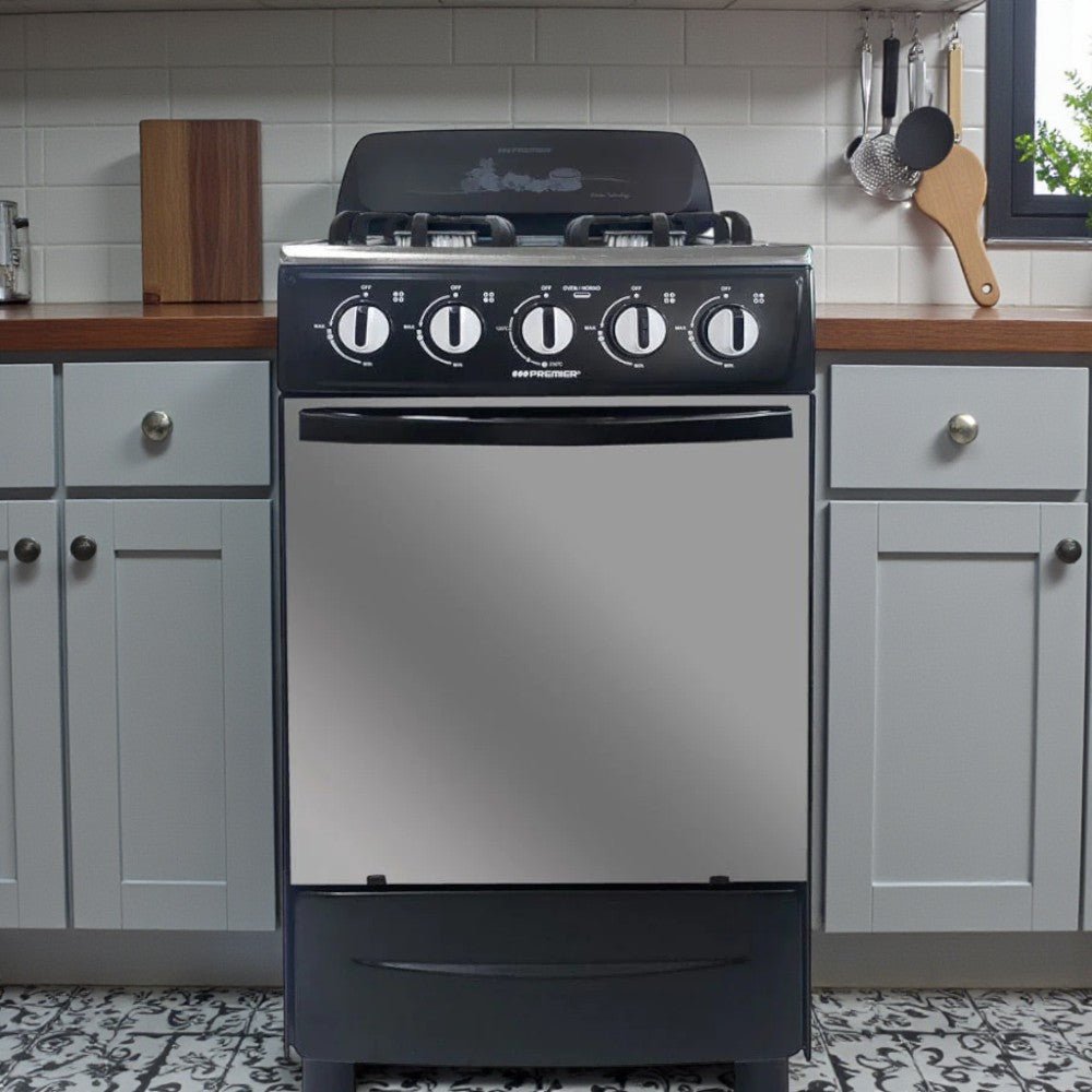 Estufa A Gas 20" Premier / 4 Quemadores / Con Horno / Negro - Premier - Titan.com.pa - 7453064743483