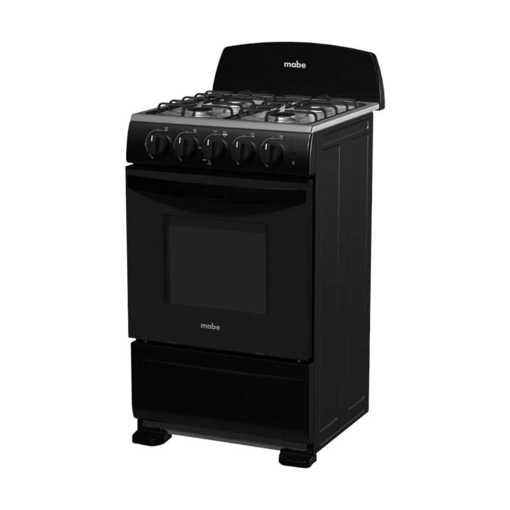 Estufa A Gas Mabe 20" / 4 Quemadores / Inoxidable / Negra - Mabe - Titan.com.pa - 7861032328660